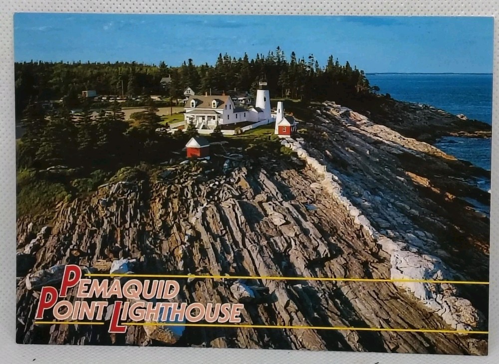 Pemaquid Point Lighthouse Maine Scenic Chrome Postcard