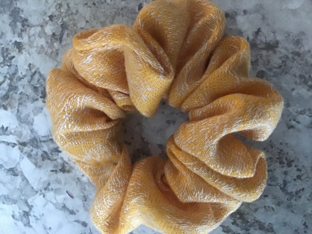 Yellow Mustard Scrunchie Hair Elastic for Christmas Stocking Stuffers vsco Style
