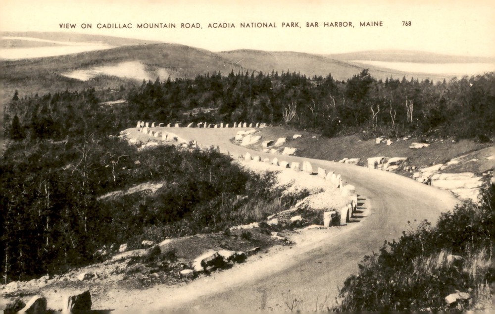 Cadillac Mountain Road, Acadia National Park, Bar Harbor, Maine Postcard-image