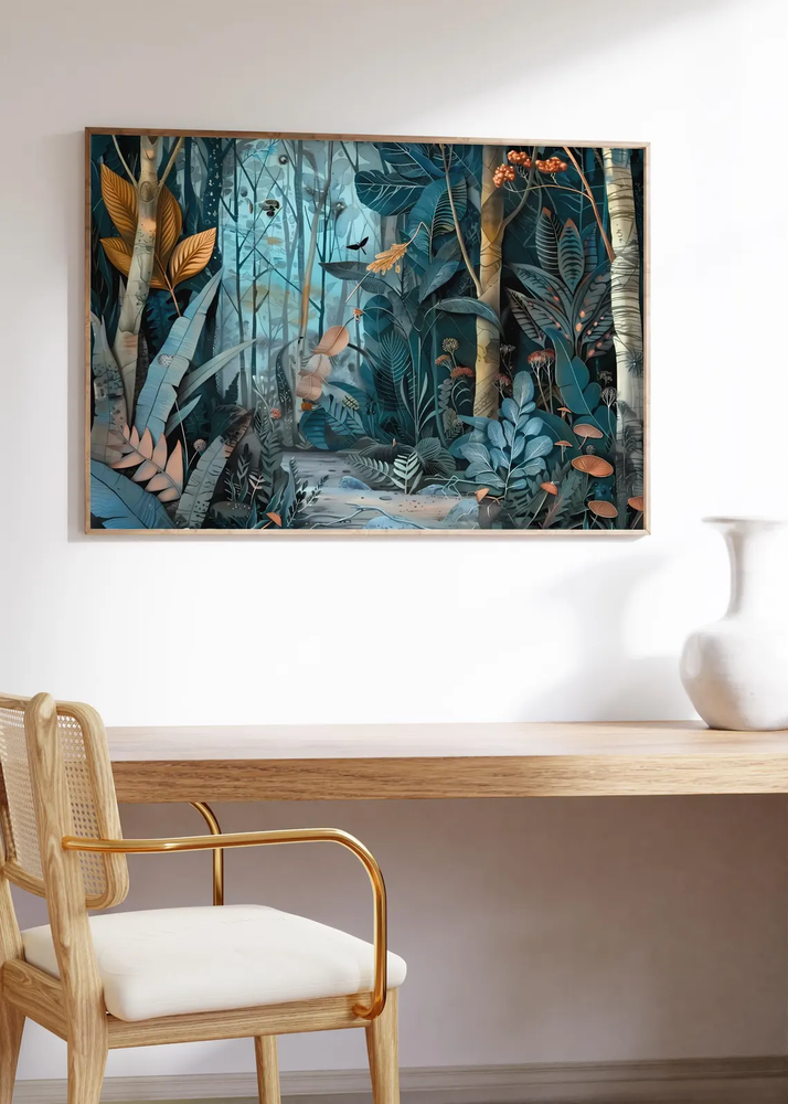 Tropical Forest Filled with Trees Paint Poster Premium Quality Choose your Size