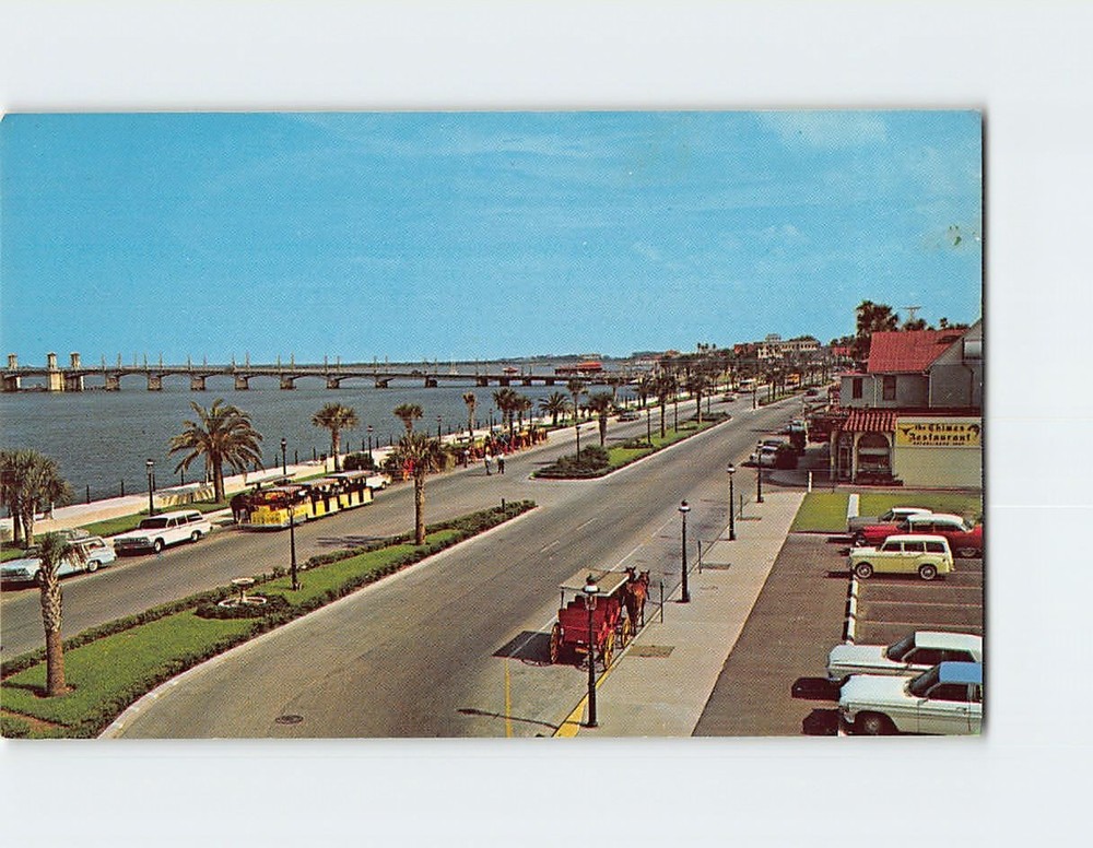 Postcard Matanzas Bay Front Overlooking Bridge of Lions St. Augustine Florida