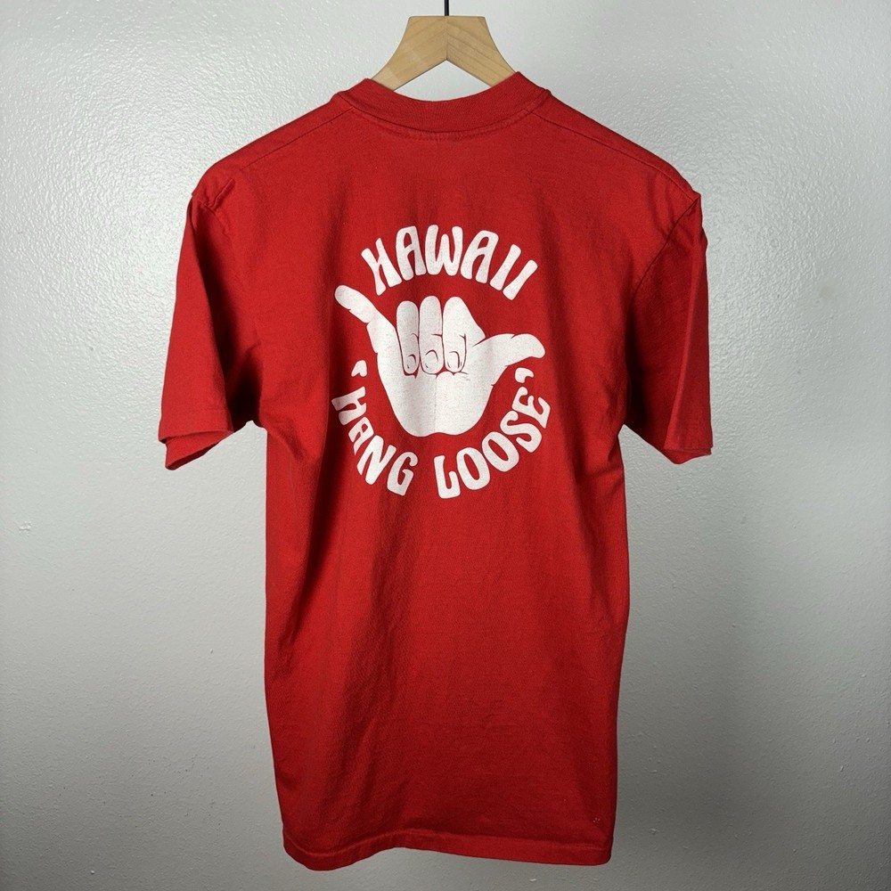 Vintage 80s Hawaii Hang Loose Hand Sign T Shirt 70s Single Stitch Stedman Large