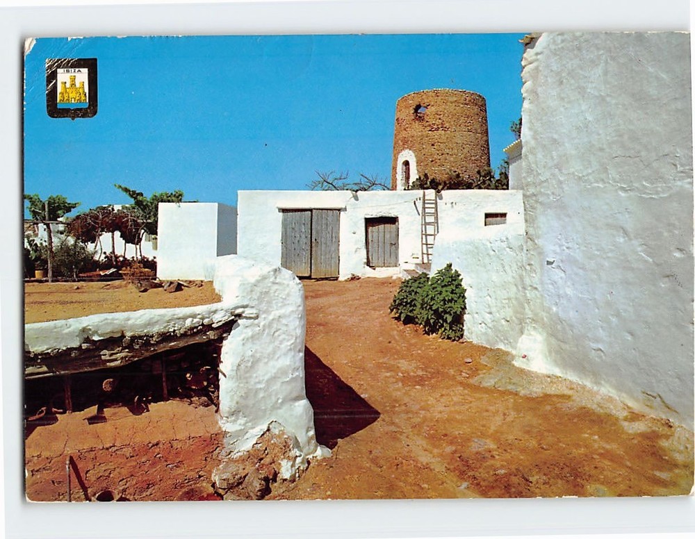 Postcard Typical hauses Balafi Isla Blanca Ibiza Spain