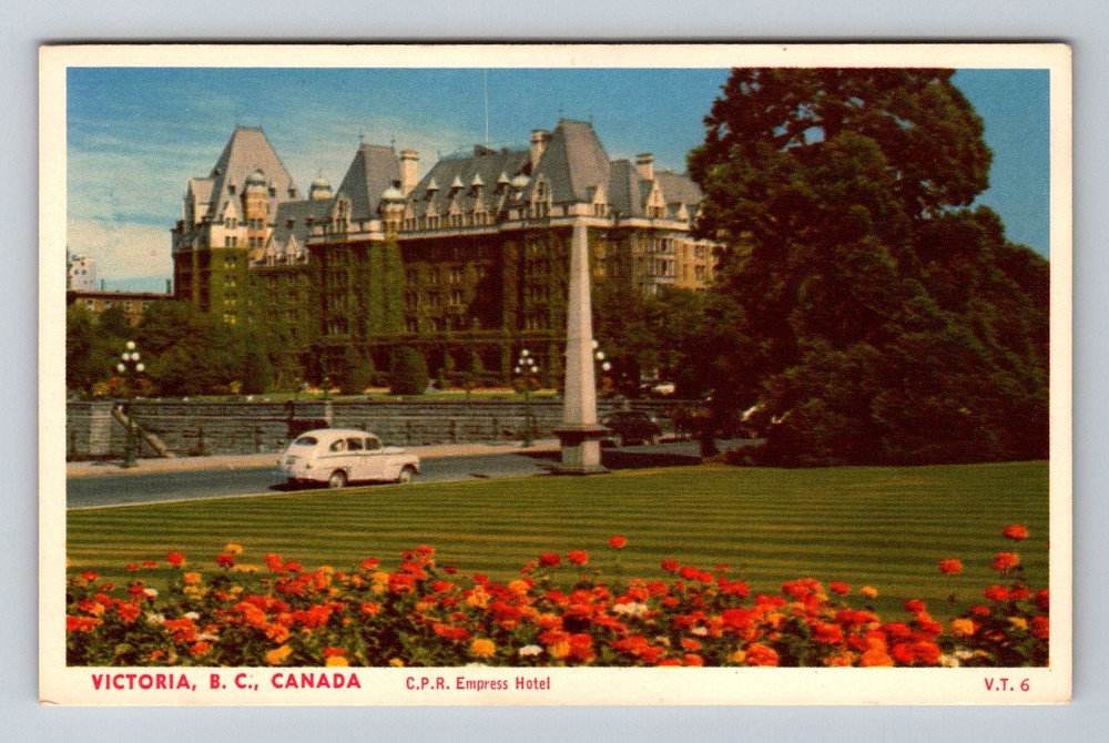 Canada- Victoria B.C Empress Hotel & Gardens Postal Old PC View Vintage Postcard