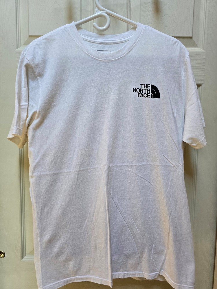 Mens Size Large, White, The North Face T-Shirt, Cotton, Pre-Owned