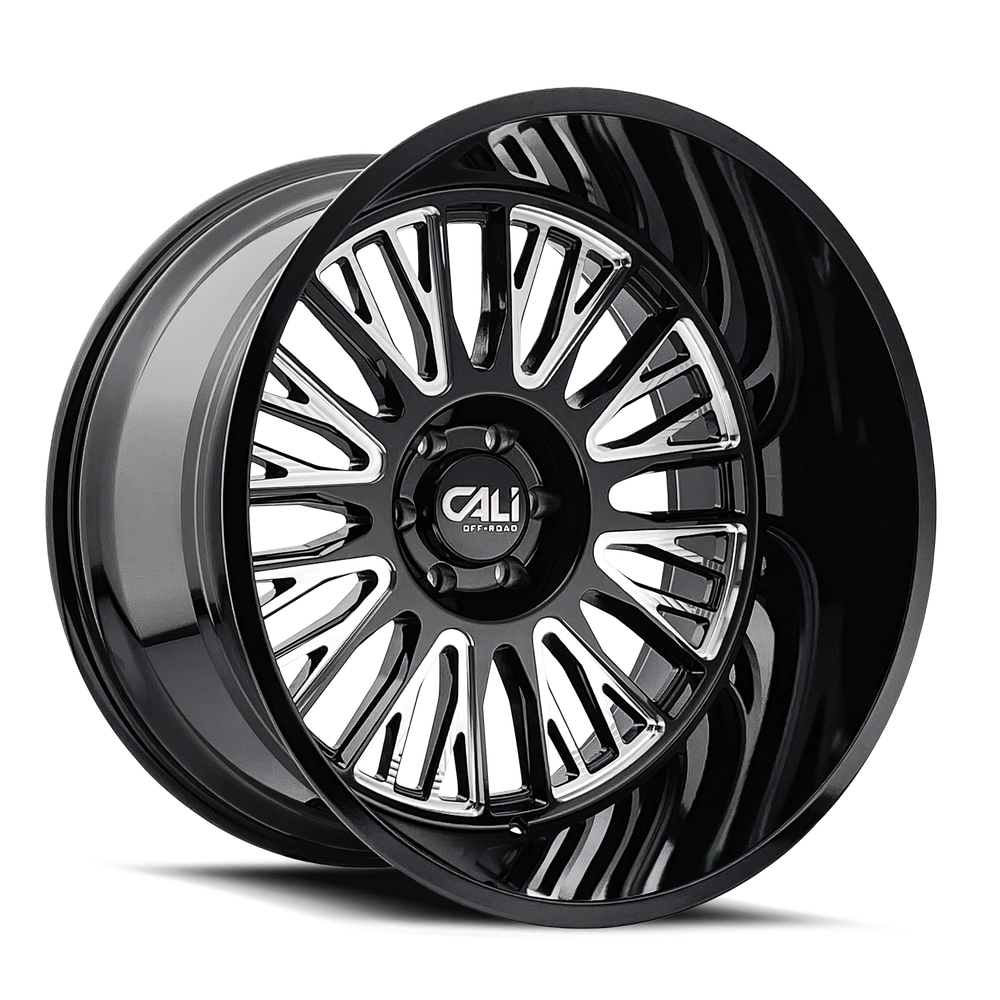 Set of 4 - CALI OFF-ROAD VERTEX 9116 BLACK MILLED 24X14 8-170 -76MM 125.2MM