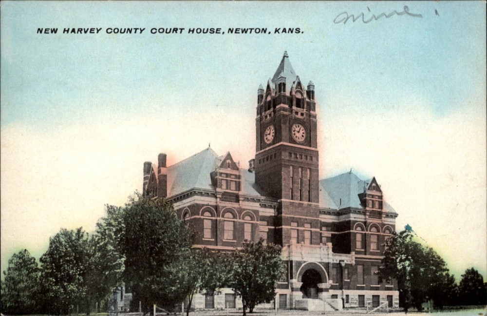 New Harvey County Court House ~ Newton Kansas ~ c1910 vintage postcard