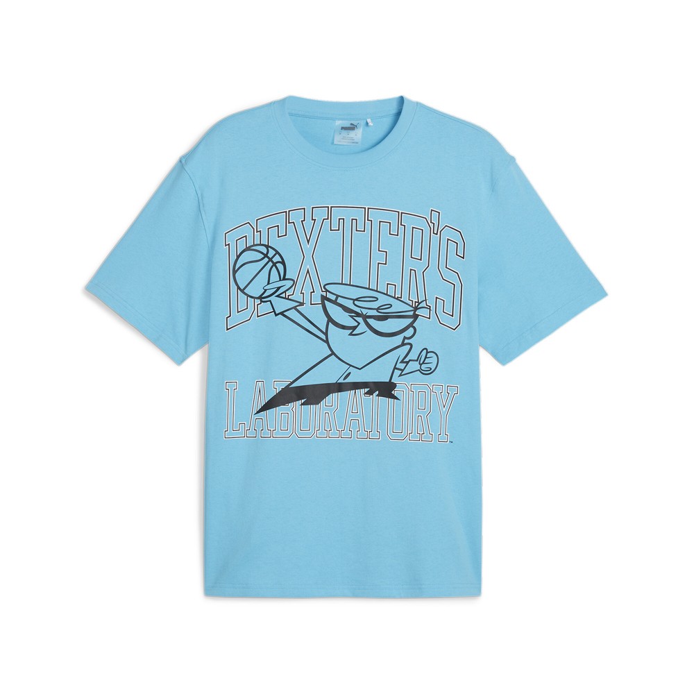 PUMA Dl Graphic Crew Neck Short Sleeve T-Shirt Mens Blue Casual Tops 62533801