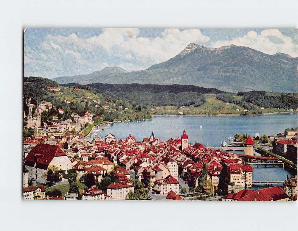 Postcard Aerial View Lucerne Switzerland