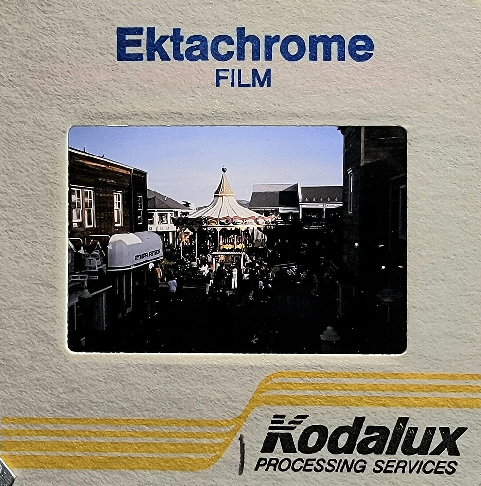 Vintage Film Slide Photo Pier 39 Street View Carousel San Francisco California