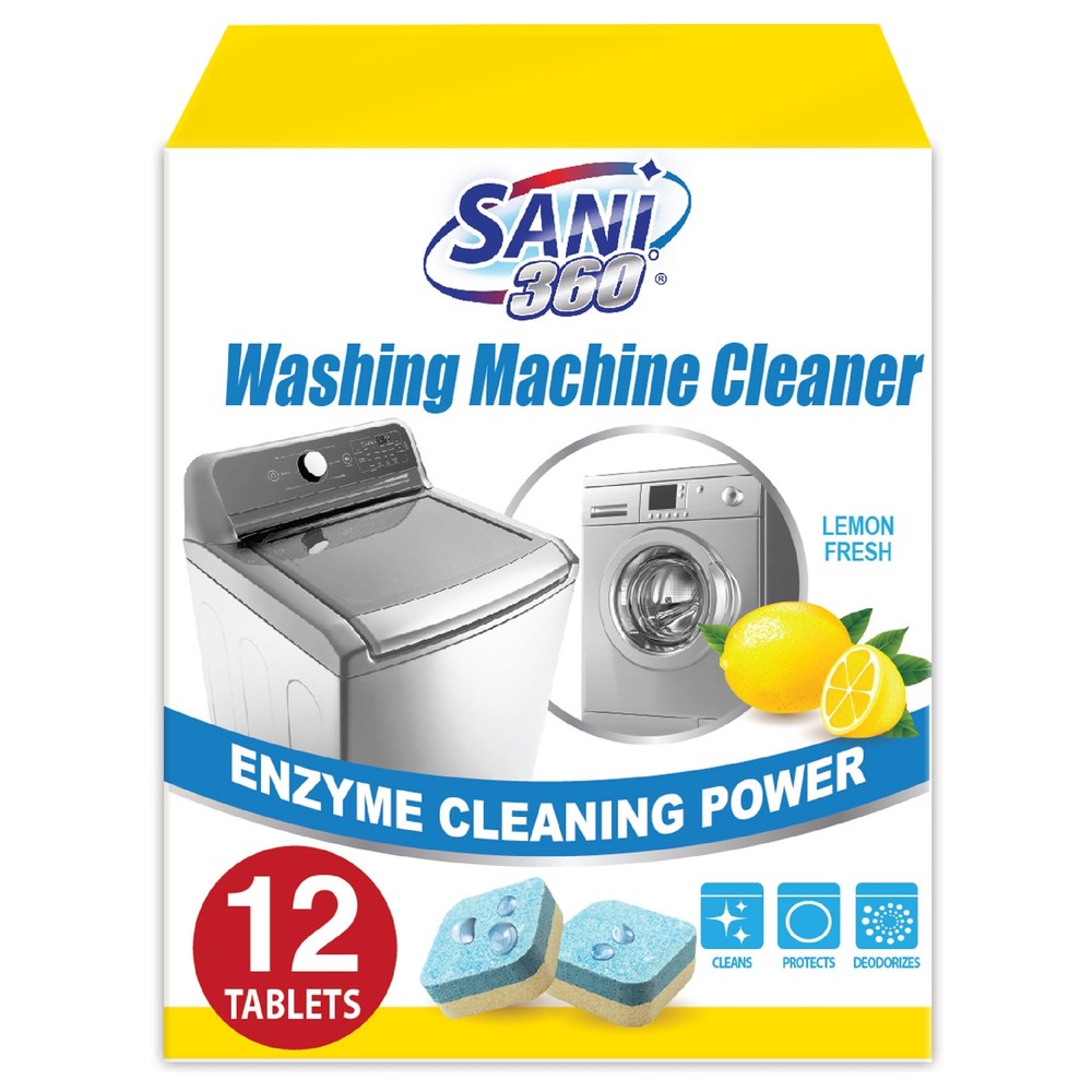 SANI 360° Washing Machine Cleaner with Enzymes – 12 Month Supply