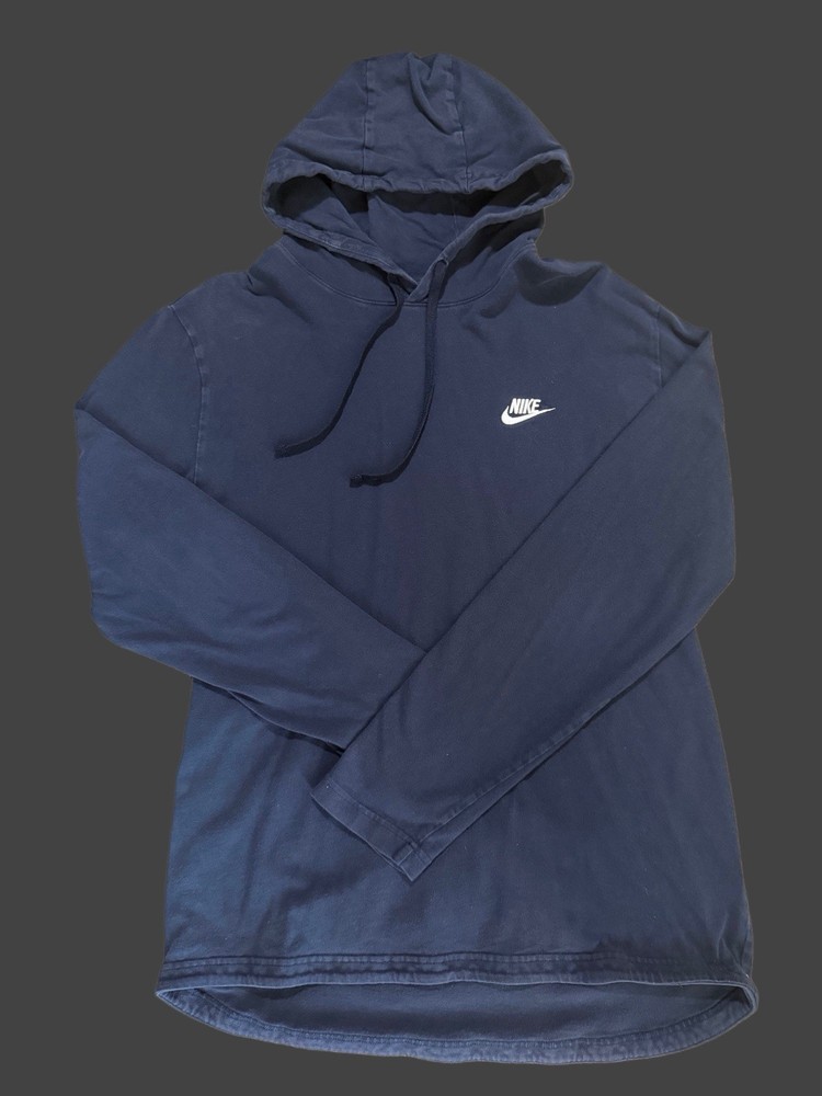 Nike Long Sleeve Hooded Pullover Jersey Men's Size L Navy Blue