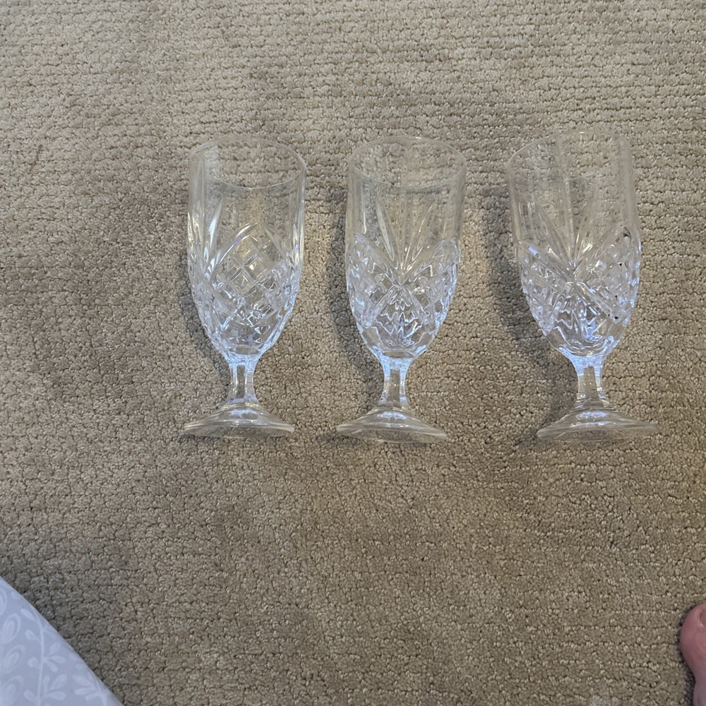 Godinger Dublin Shannon Crystal Footed Iced Tea Water Goblets 16 oz ,set of 3