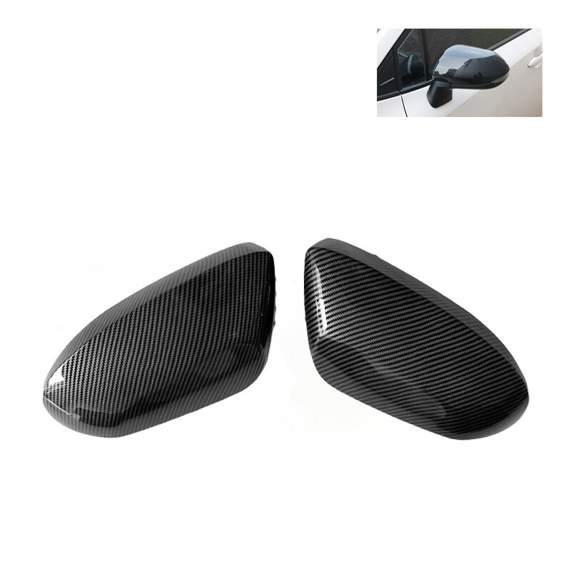 Black Carbon Fiber Side Door Rearview Mirror Cover Trim Caps For Toyota Corolla