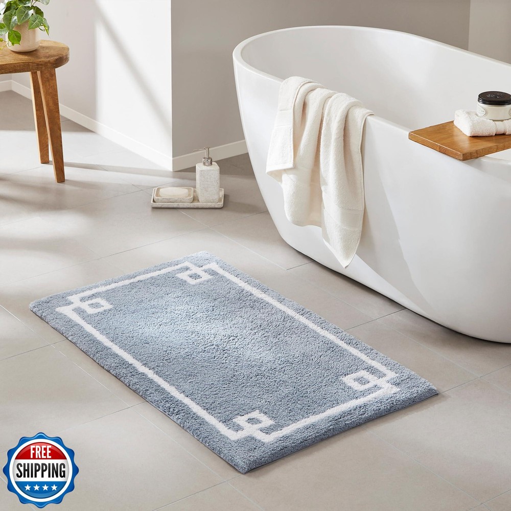 Madison Park Evan 100% Cotton Non-Slip Bath Rug with Luxurious Tufted Design