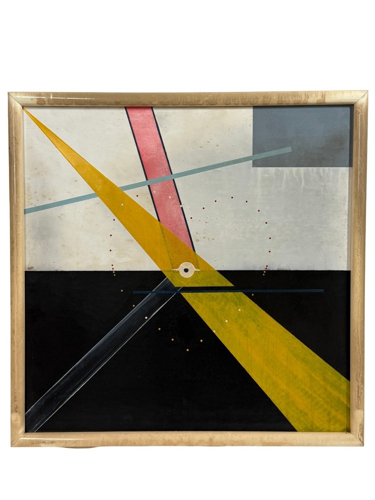 Mid CENTURY Geometric Abstract Composition Painting