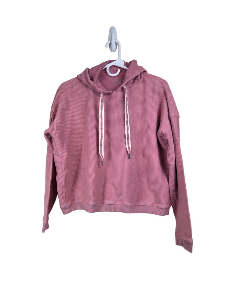 Aerie Hoodie Size Small Cropped Pullover Ribbed Long Sleeve Sweatshirt