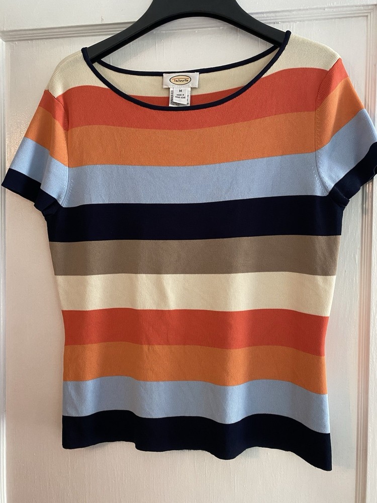 Talbots Women's Striped Short Sleeve Shirt