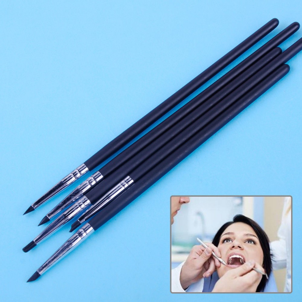 5pcs Dental Silicone Brush Pen Adhesive Composite Resin Cement Porcelain Tooth