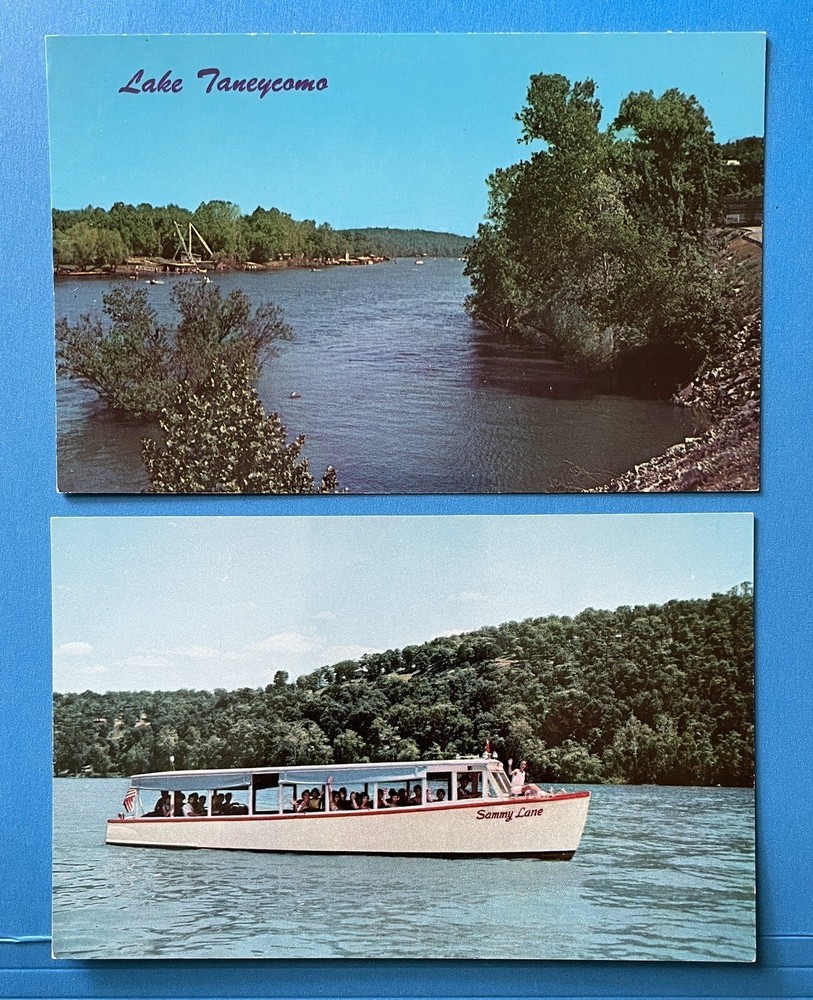 Vintage Postcards Lake Taneycomo Branson Missouri Lot Of 2 Aerial View