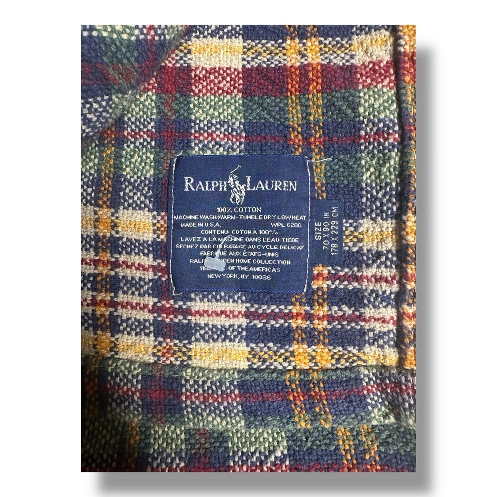 Charming Heritage Style Ralph Lauren Home Vintage Tartan Plaid Throw Blanket