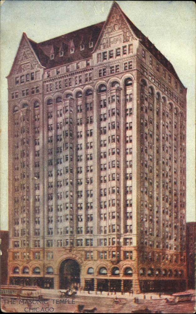 Masonic Temple Chicago Illinois IL ~ UDB c1905 vintage postcard