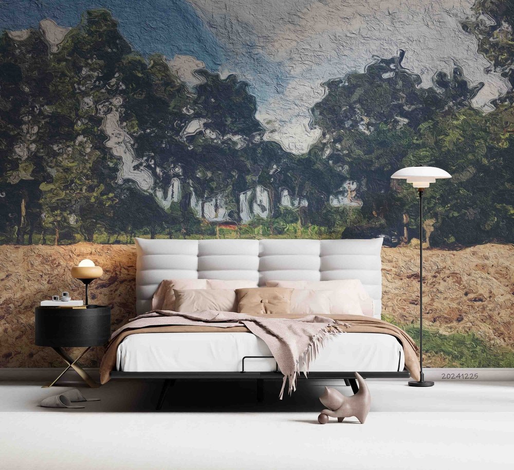 3D Forest Field Landscape Oil Painting Wall Murals Wallpaper Murals Wall Sticker