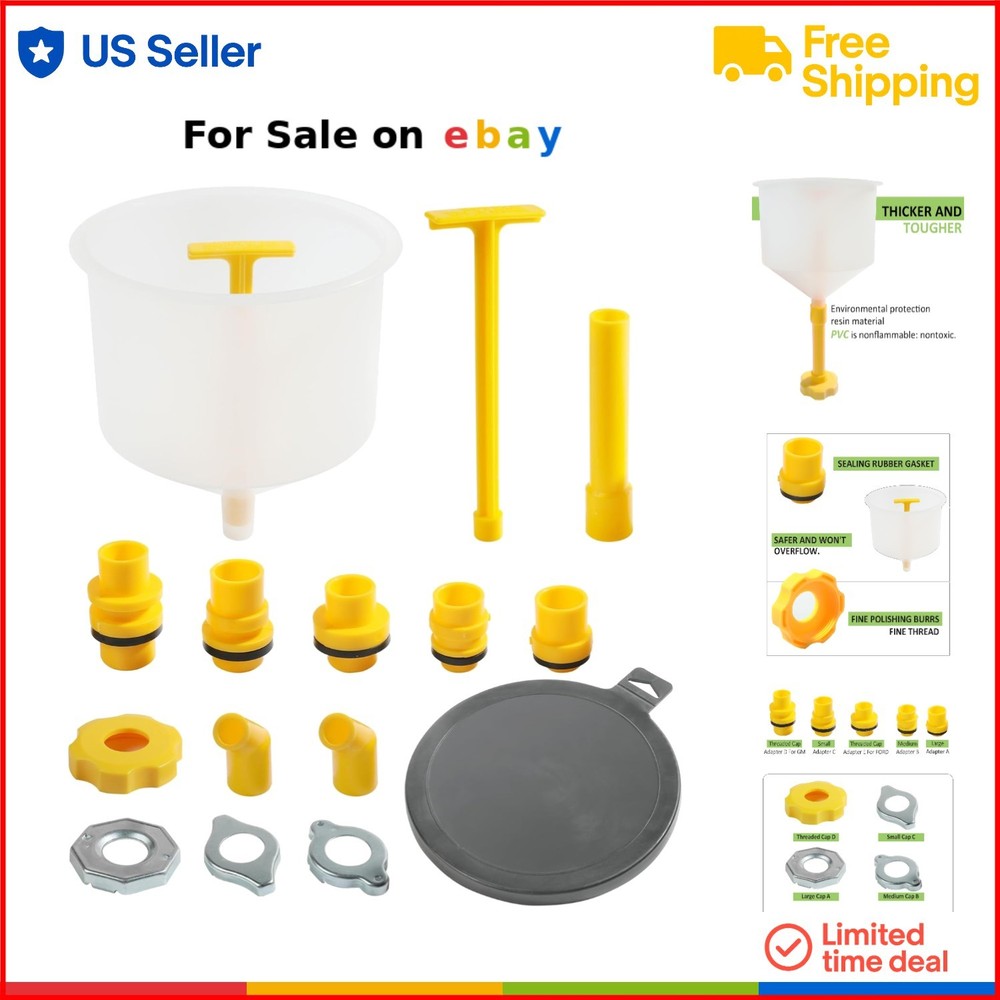 Coolant Funnel Radiator Flush Kit No Spill Car Accessories Universal Vehicle
