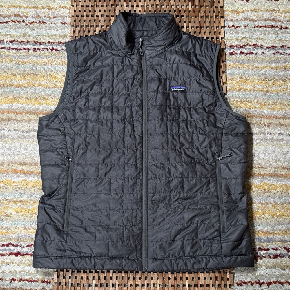 Patagonia Nano Puff Ultralight Puffer Vest Forge Grey Full Zip Men’s Size XL