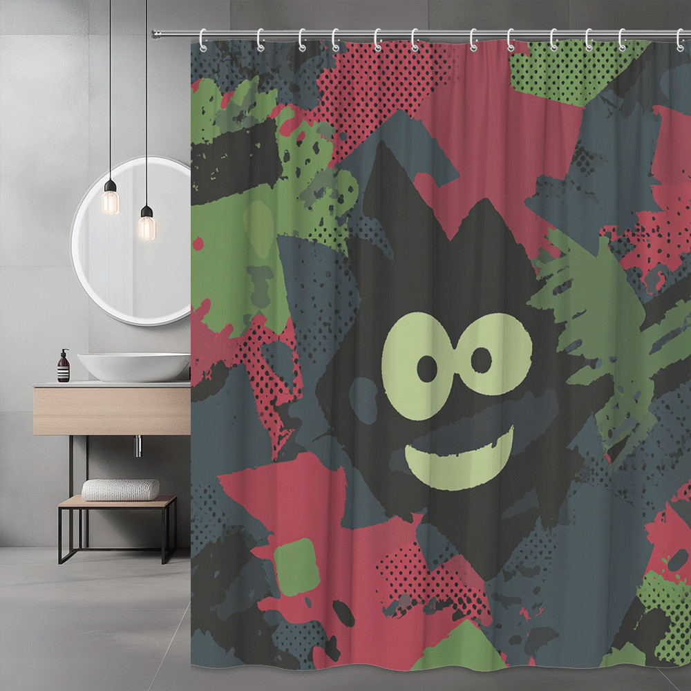 Halloween Ghost Abstract Shower Curtain, Cute Spooky Print