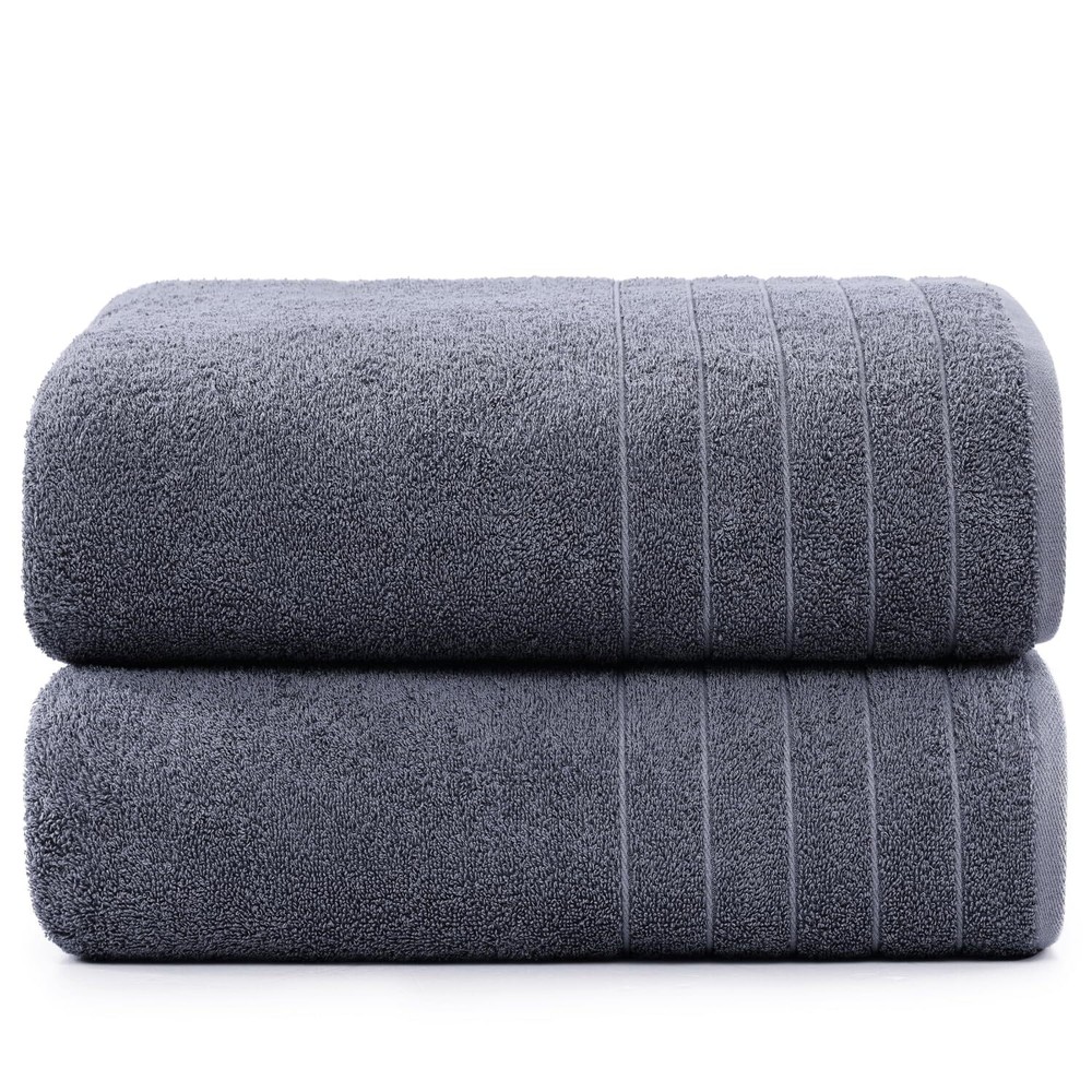 Casa Platino 2 Pack Extra Large 36x72 Bath Towels Soft Quick Dry Cotton Grey