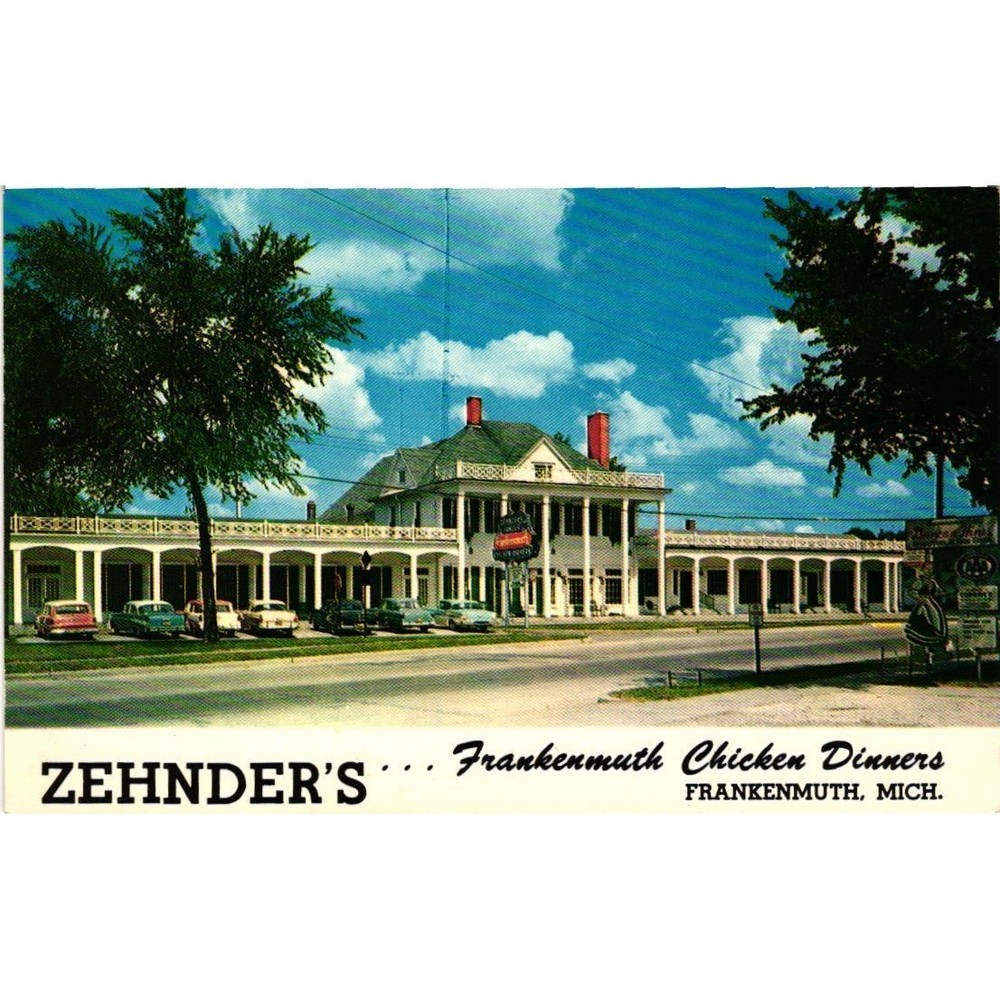 Vintage Zehnder's Frankenmuth Michigan Chicken Dinner Restaurant Postcard Chrome