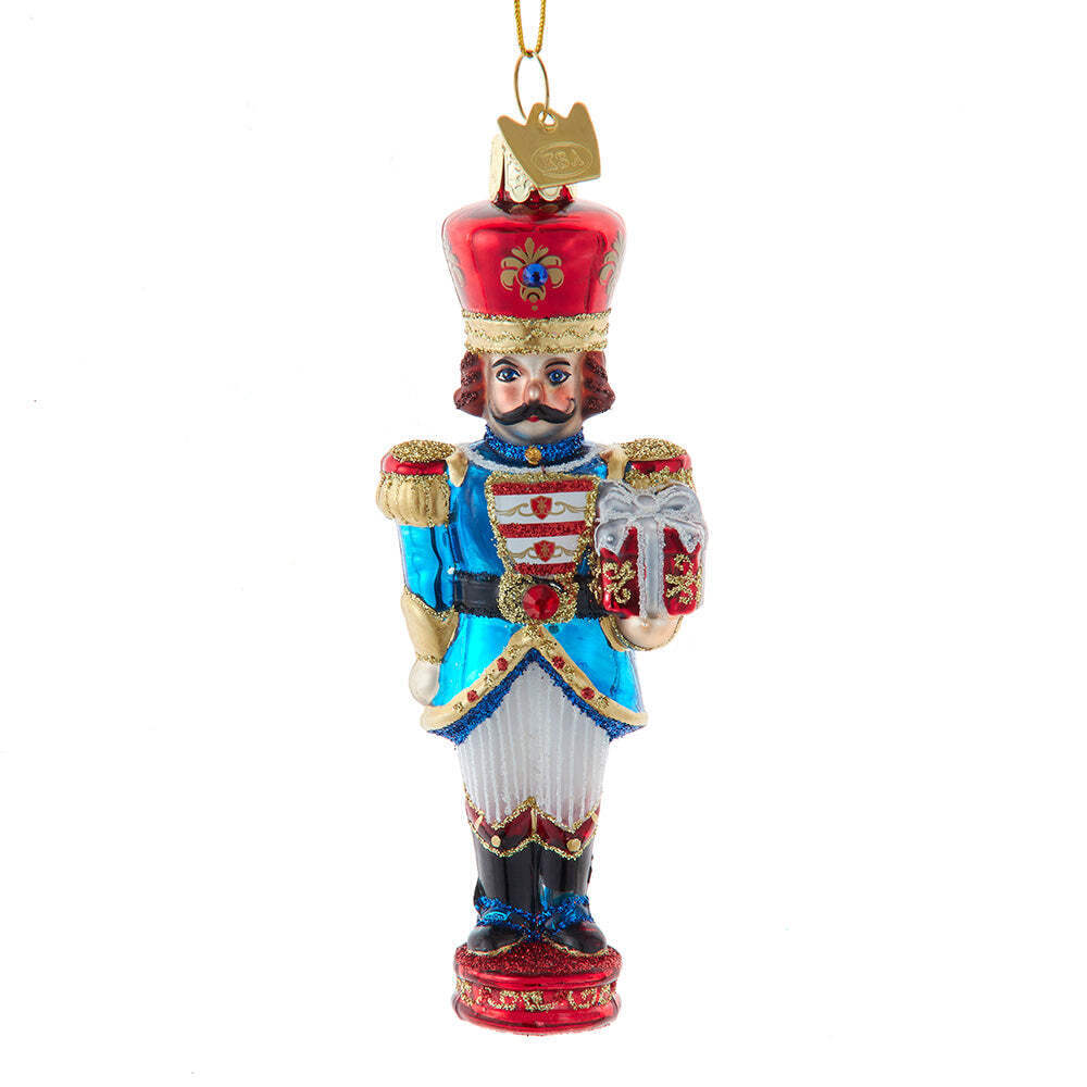 Noble Gems Elegant Nutcracker Glass Ornament 4.5