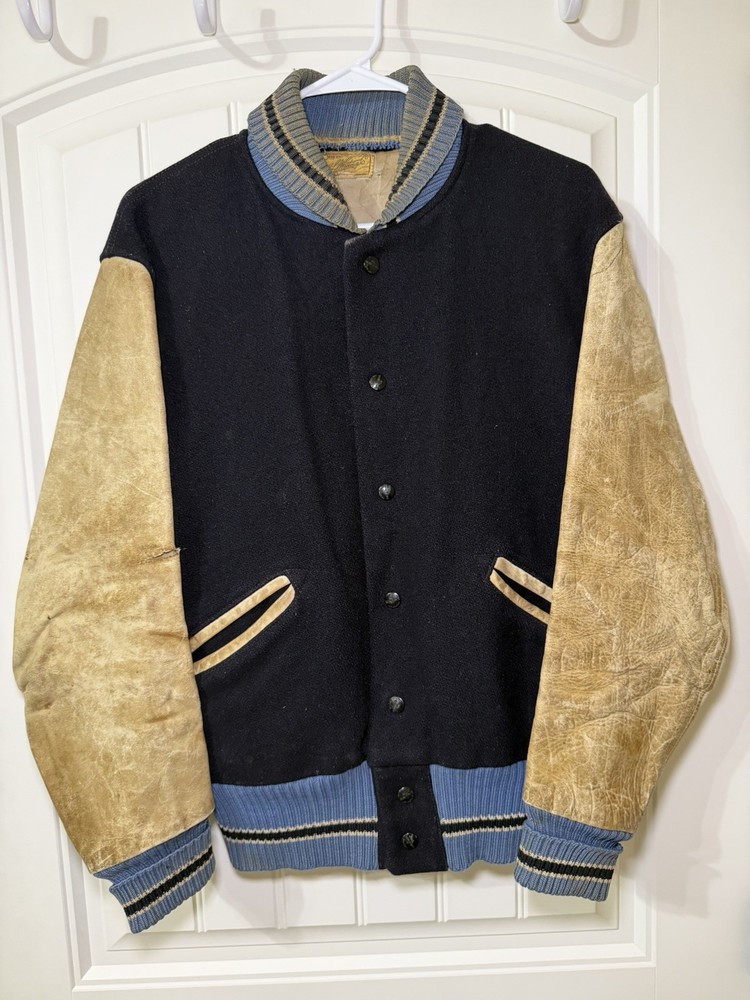 True Vintage 40s 50s H.L. Whiting Co. Varsity Letterman Jacket Men's S /M Vtg