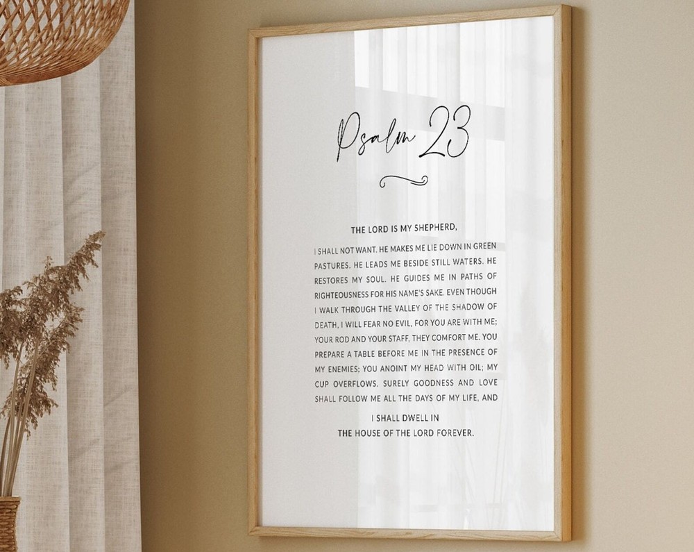 Psalm 23 The Lord Is My Shepherd Bible Verse Christian Wall Art Gift
