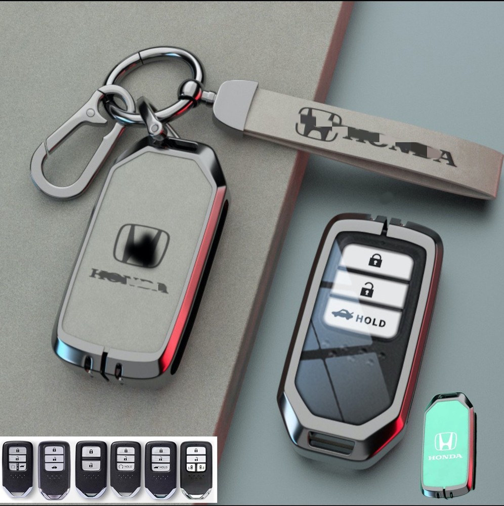 Leather Key Fob Case Cover for Honda Accord Civic CRV Pilot Odyssey