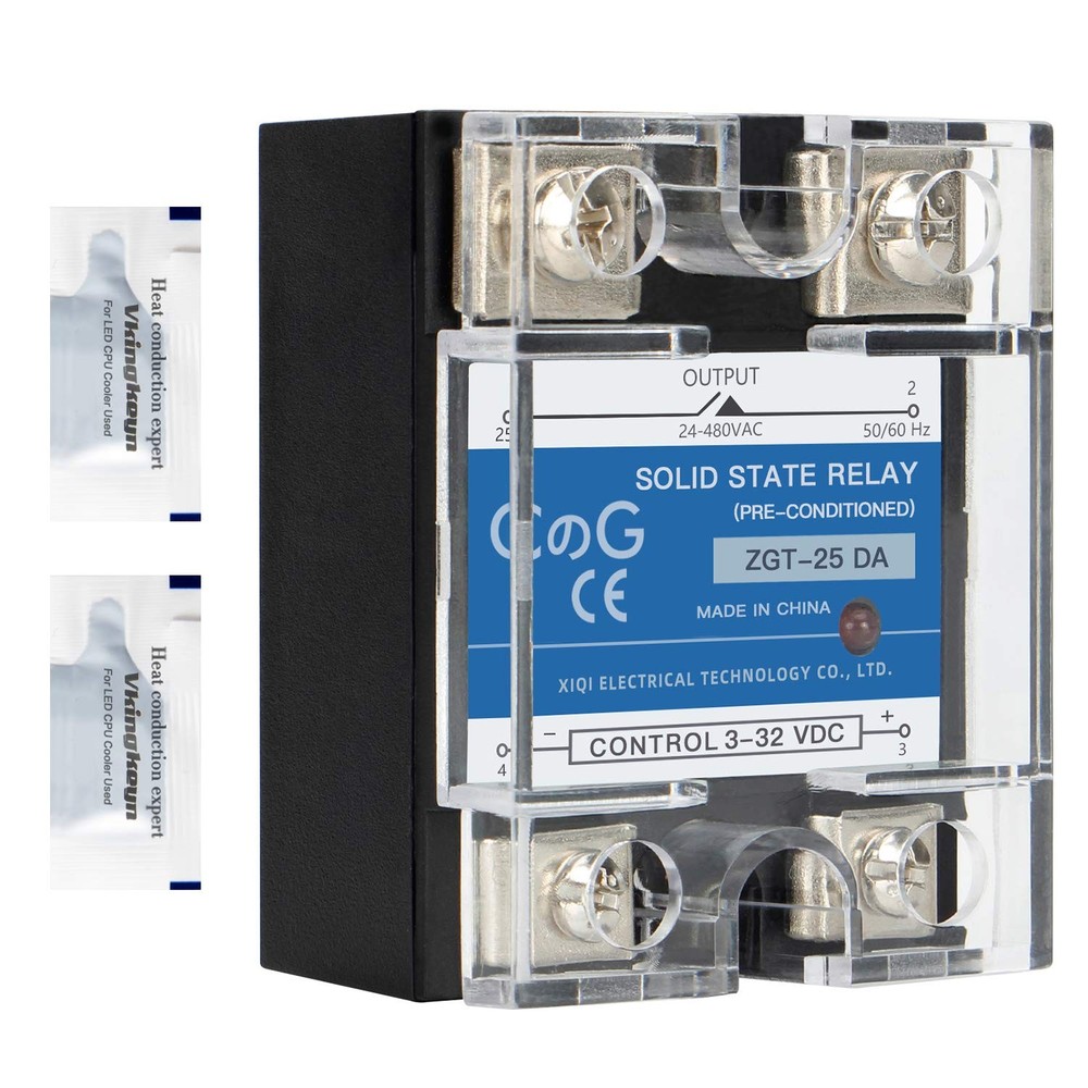CG Solid State Relay SSR-25DA DC to AC Input 3-32VDC to Output 24-480VAC 25A Sin