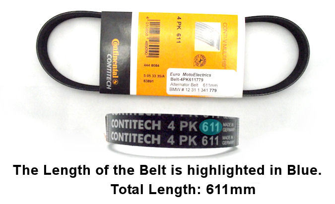 Continental Alternator Belt BMW R Oilhead 12 31 1 341 779 / 611mm,Belt-4PK611779