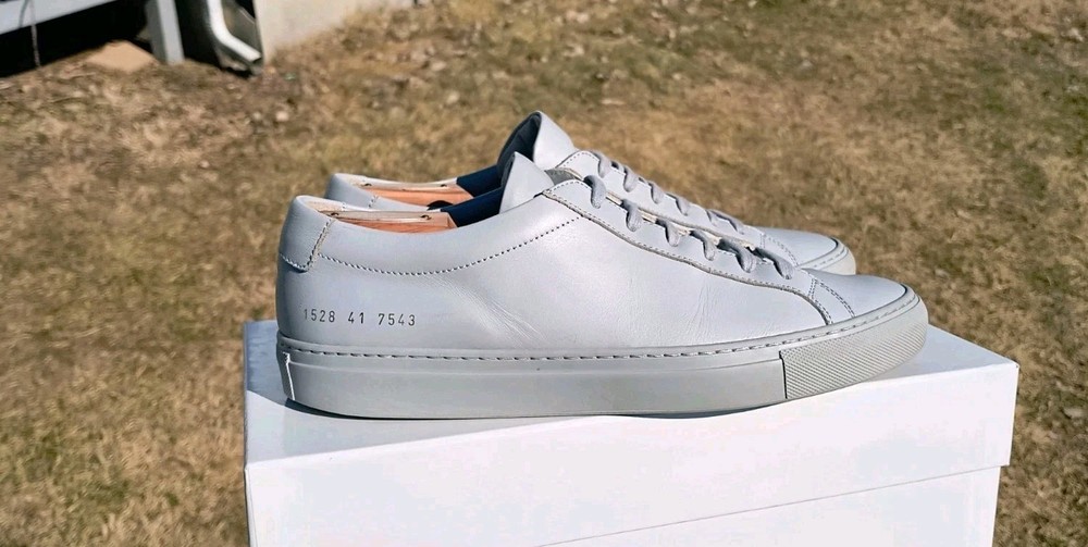 Common Projects Achilles Low 41EU 8/8.5US Mens Gray 1528 COA $450 EUC-image