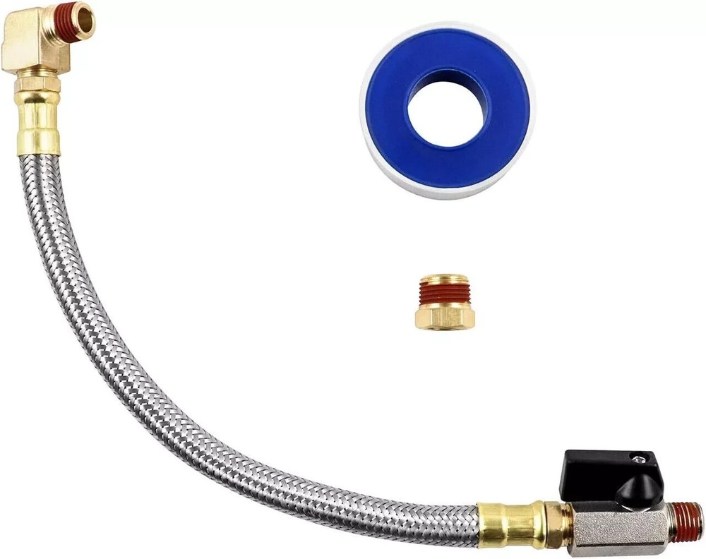 Extended Tank Drain Valve Assembly Kit for Air Compressor, Including 10 Inches A