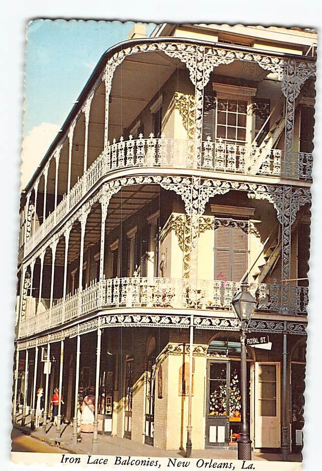 Postcard Iron Lace Balconies New Orleans Louisiana USA