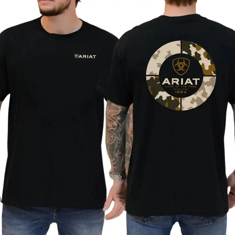 Ariat TShirt - Ariat Ring Camo T-Shirt, Cotton Crewneck Top Menswear