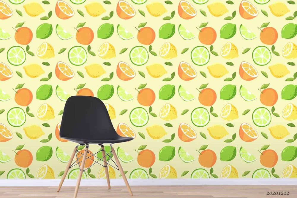 3D Fruit Oranges Lemons Pattern Wall Murals Wallpaper Murals Wall Sticker