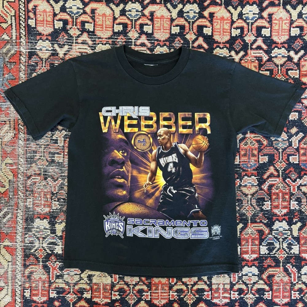 Vintage Y2K Chris Webber Sacramento Kings Basketball Rap Tee Youth Size