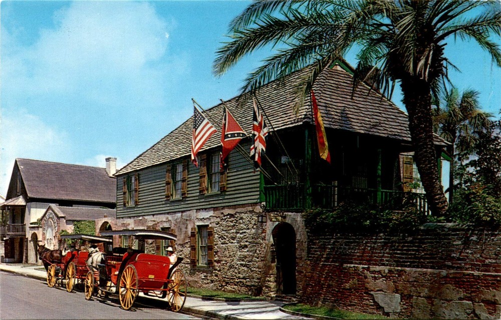 Oldest House, St. Augustine, Florida, Spanish house, historical Postcard