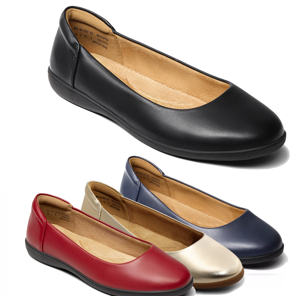 Women Casual Slip On Ballet Flats Close Toe Comfortable Work Flat Shoes