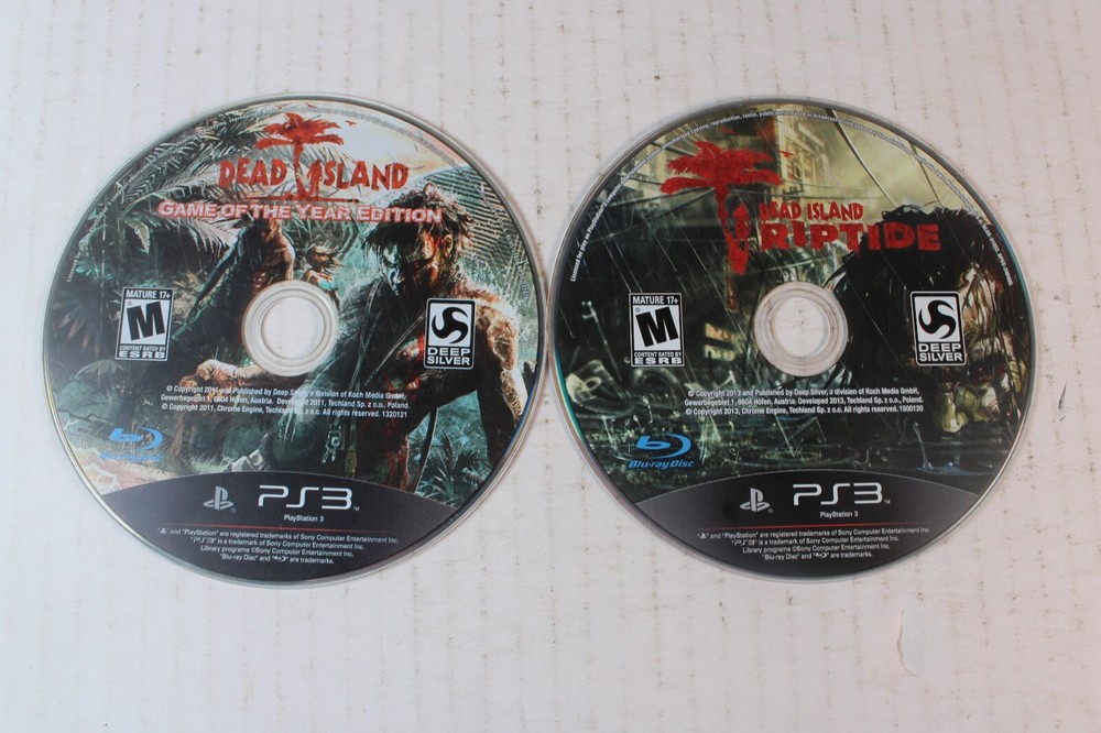 2 game lot/bundle: Dead Island + Dead Island Riptide (Sony PS3) Discs Only