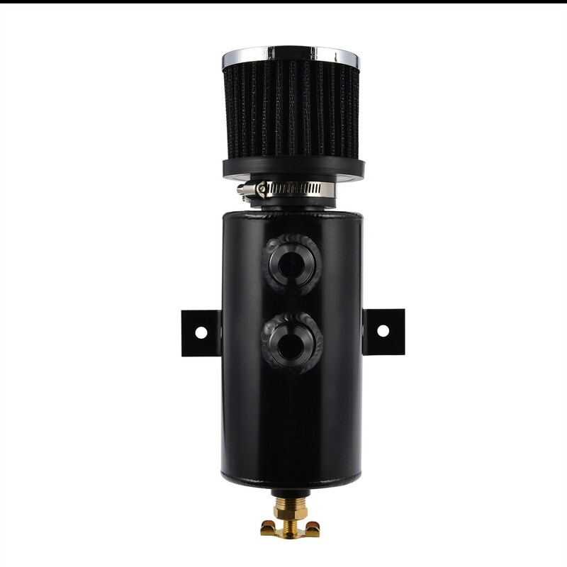 0.75L Black AN10 Baffled Oil Catch Can with Drain Plug for LS1 LS2 LS3 Engines  