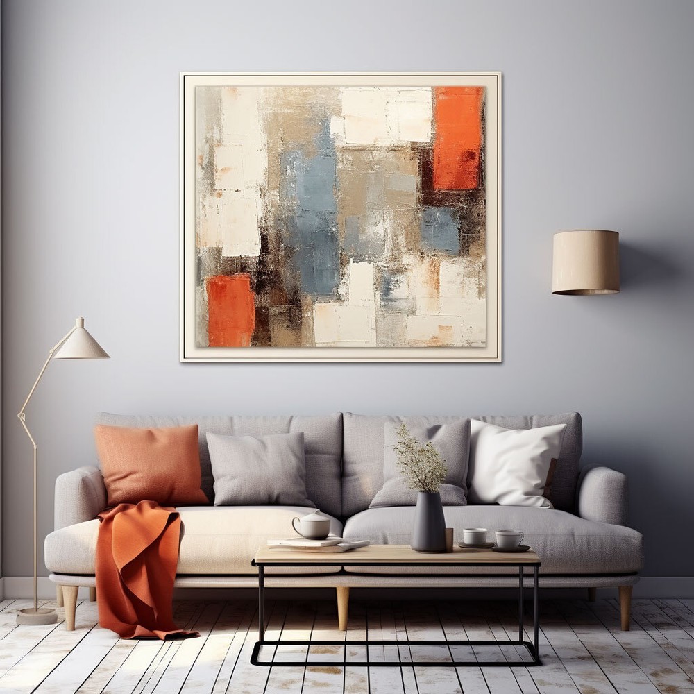 abstract oil painting hand painted on canvas Minimalist Living Room Home Grey