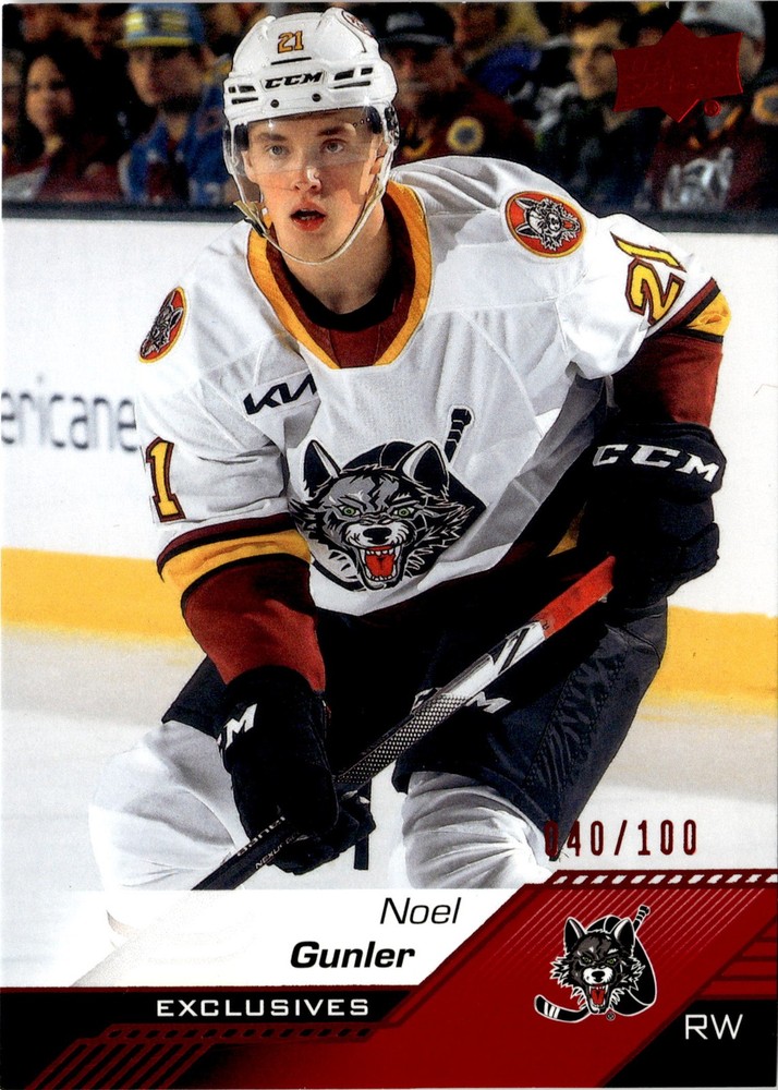 2022-23 Upper Deck AHL #90 Noel Gunler Exclusives #/100